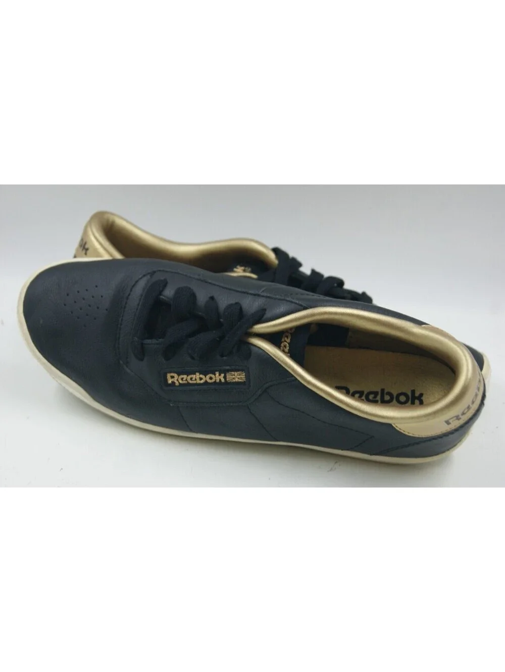 Reebok Cl Lady Ducs Sneakers Women's 8.5 Black Leather Comfort Flat Shoes